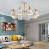 Living Room Dining Room Modern Simple Macaron Pendant Light Creative Wooden Lighting