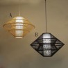 Bamboo Pendant Light with Gyroscope Design