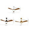 LED Ceiling Fan with 3 Blades and Remote Control