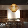 Bamboo Pendant Light with Gyroscope Design