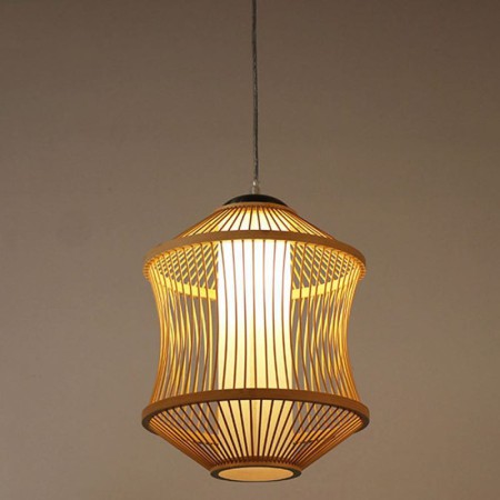 Bamboo Cage Pendant Light for Visual Comfort