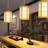 Contemporary Simple Pendant Light Living Room Bedroom Study Lighting Hexagonal Wooden Pendant Light