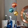 Irregular Lava Colored Glass Globe Ceiling Light Modern Lava Pendant Light