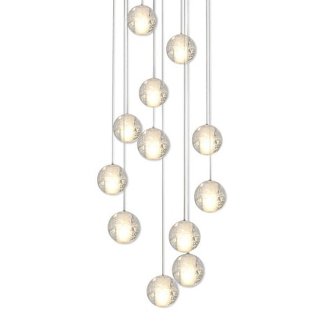 Pendant Light with Seeded LED Cluster and Crystal Ball