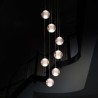 Pendant Light with Seeded LED Cluster and Crystal Ball