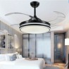 Invisible Retractable Fan Light Remote Control Black LED Ceiling Fan with Light