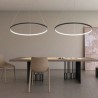 80cm Modern LED Pendant Light Black Circle Lamp