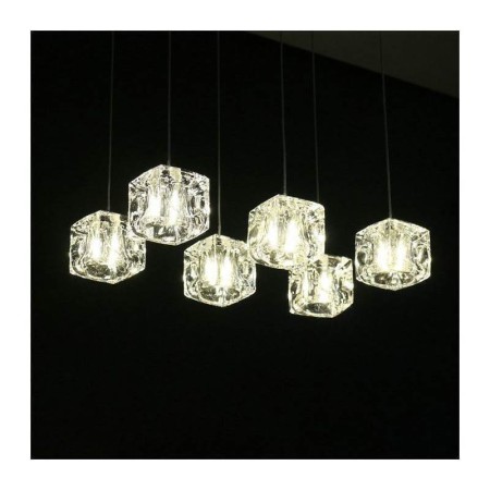 One Light Mini Pendant for Kitchen Island Made of Clear Glass