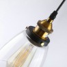 Clear Glass Shade American Rural Industrial Retro Style Iron Craft Bell-shaped Glass Pendant Light