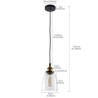 Clear Glass Shade American Rural Industrial Retro Style Iron Craft Bell-shaped Glass Pendant Light