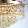 Exquisite Small Crystals Decoration Light with Remote Control Modern Ceiling Fan Light Mute Fan Light