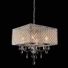 Modern Crystal Chandelier in Chrome Finish with 4 Square Lights