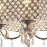 Modern Crystal Chandelier in Chrome Finish with 4 Square Lights