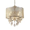 Modern Drum Chrome Round 4 Light Pendant Lamp Lighting Crystal Chandelier