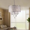 Modern Drum Chrome Round 4 Light Pendant Lamp Lighting Crystal Chandelier