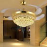 Exquisite Small Crystals Decoration Light with Remote Control Modern Ceiling Fan Light Mute Fan Light