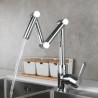 Foldable Brass Kitchen Sink Faucet in Black/Chrome/Nickel Brushed Finishes