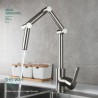 Foldable Brass Kitchen Sink Faucet in Black/Chrome/Nickel Brushed Finishes