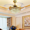 Exquisite Small Crystals Decoration Light with Remote Control Modern Ceiling Fan Light Mute Fan Light