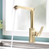 Solid Brass Single Hole Kitchen Sink Faucet with 360 Swivel