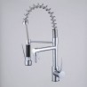 Chrome Single Commercial Kitchen Sink Faucet Mixer Tap with Pull Down Spray