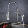 Modern Sprayer Kitchen Faucet with Brushed Single Handle