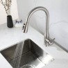 Pull Down Stainless Steel Brushed Black Kitchen Sink Faucet With Pull Out Sprayer