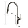 Gun Gray High Arc Single Hole Pull Out Kitchen Sink Faucets