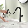 Stainless Steel Kitchen Sink Faucets with Single Handle High Arc Pull Out