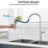 Brushed Nickel Stainless Steel Pull Down Head Kitchen Faucet with Single Handle