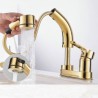 Luxurious Pull-out Tap with Liftable Golden Faucet