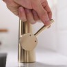 Brushed Gold Curved Kitchen Sink Tap Brass Pull-Out Kitchen Faucet