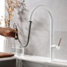 Pull Out Kitchen Faucet Black/White High Curved Kitchen Tap