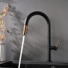 Pull Out Kitchen Faucet Black/White High Curved Kitchen Tap