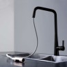 Single Handle Deck Mounted Black Kitchen Mixer Tap with Pull Out Spray