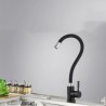 Modern Omni-directional Kitchen Faucet in Black Rubber