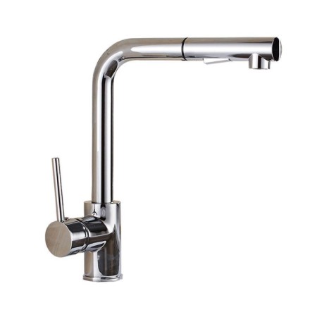 Modern Kitchen Faucet with Pull Out Sprayer Round Chrome Kitchen Mixer Tap