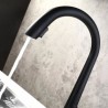 Unique Hidden Pull-Out Function Tap Chrome/Black/Black+Gold Curved Brass Pull-Out Kitchen Faucet