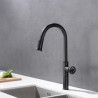 Industrial Style Black Brass Pull-Out Kitchen Faucet with Multifunctional Spout Tap