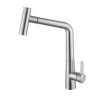 Brushed Nickel/Black Pull-Out Brass Kitchen Faucet Rotatable Kitchen Sink Tap