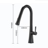 Pull-Out Kitchen Faucet Black Brass Rotatable Spout Tap