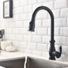 Single Hole Single Handle Pulling Tap in Black Modern Kitchen Faucet