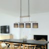 Adjustable Height Modern 4-Light Pendant Light With Fabric Shade