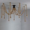 Hemp Rope Chandelier Vintage Ceiling Light Retro Style 6/10 Heads Pendant Light