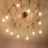 Hemp Rope Chandelier Vintage Ceiling Light Retro Style 6/10 Heads Pendant Light