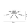 6-Light Semi Flush Mount Ceiling Light Fixture Sputnik Chandelier For Living Room