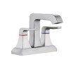 Bathroom Sink Faucet Stainless Steel Centerset Basin Tap Square Appearance Dual Handles