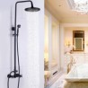 Exposed Bathroom Mixer Shower System Rainfall Shower Plumbing Set with Handheld Shower in Antique Black