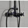 Exposed Bathroom Mixer Shower System Rainfall Shower Plumbing Set with Handheld Shower in Antique Black