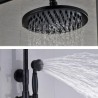 Exposed Bathroom Mixer Shower System Rainfall Shower Plumbing Set with Handheld Shower in Antique Black